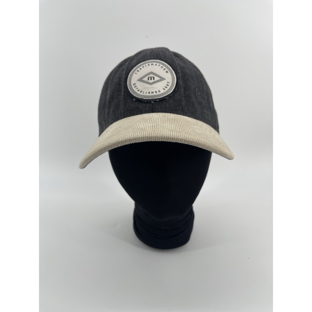 TravisMathew Snapback Hat Men One Size Flexfit 110 Gray Beige Golf Casual Cap